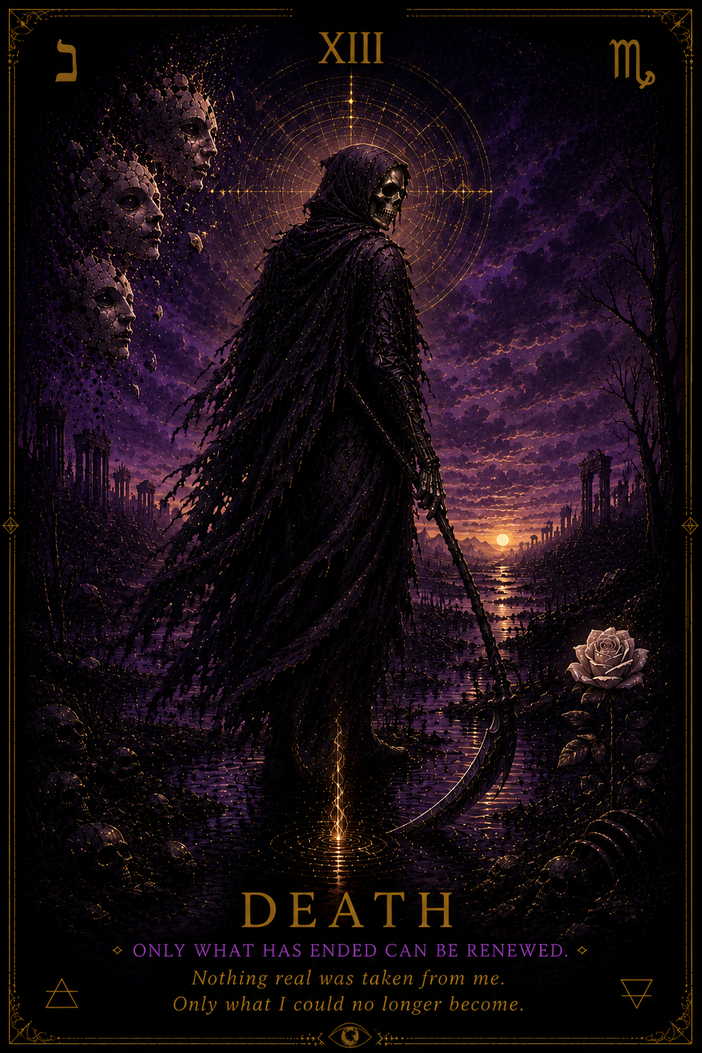 Death — Major Arcana card from the Oracle of Shadow & Bone Tarot